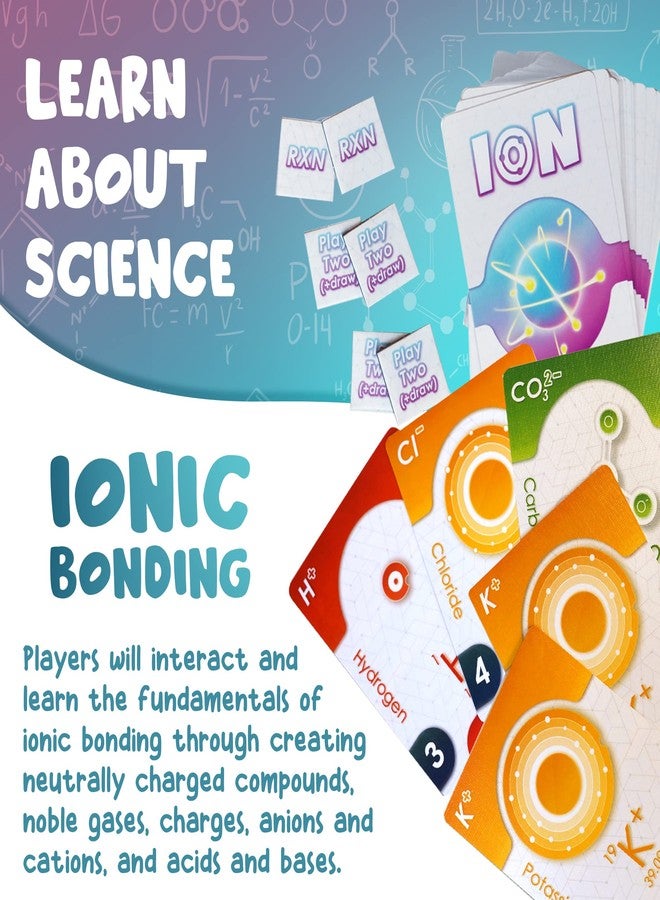 Genius Games Ion: A Compound Building Game (2nd Edition) - A Chemistry Card Drafting Game About Cations, Anion, Noble Gases - Science Accurate Board Game for High School Students, Teachers and Adults - Image 3